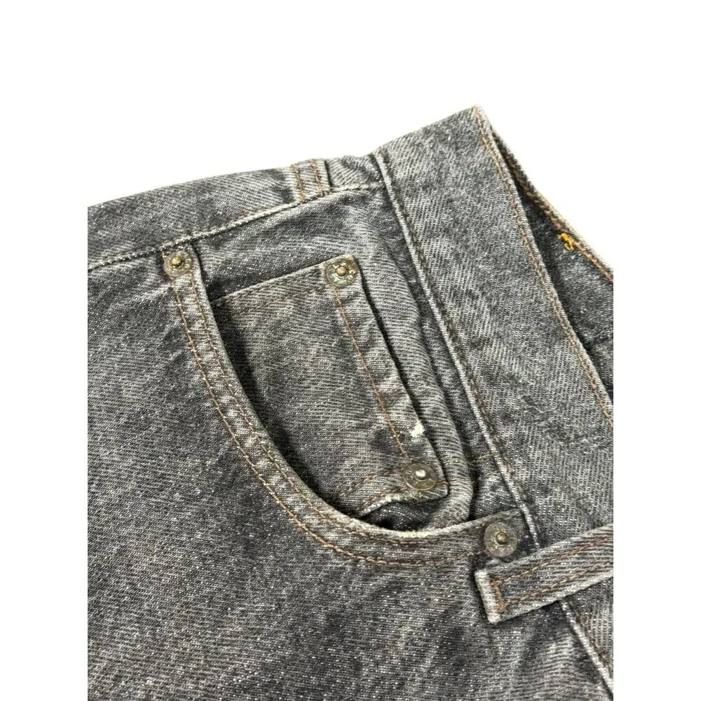 Vintage 90's Levi's 501 34X34 Charcoal Black Button Fly Jeans Classic Casual